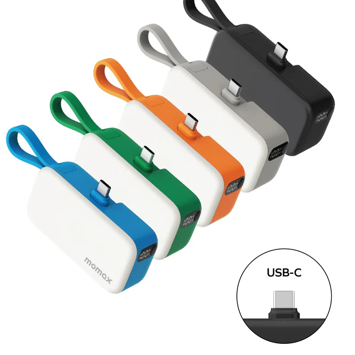 Momax 1-Power Mini 5000mAh 内置可折叠USB-C移動電源 (CCC 認證)